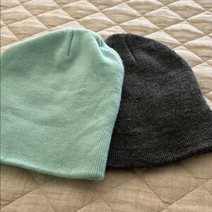 Mint and Gray Beanie Set